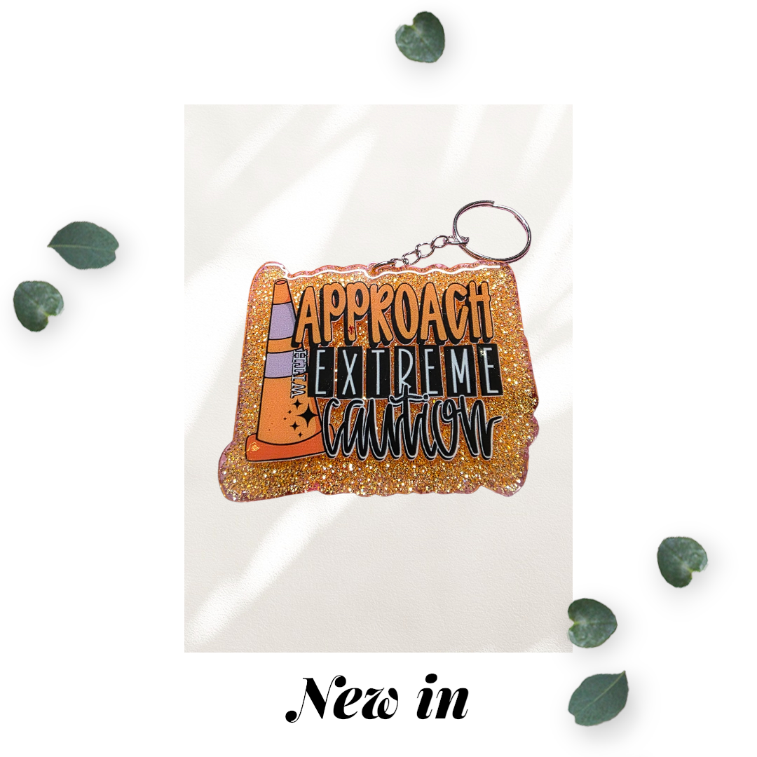 Approach with Caution Keychain