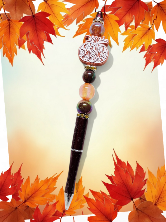 Beaded Pen "Fall Pumpkin"