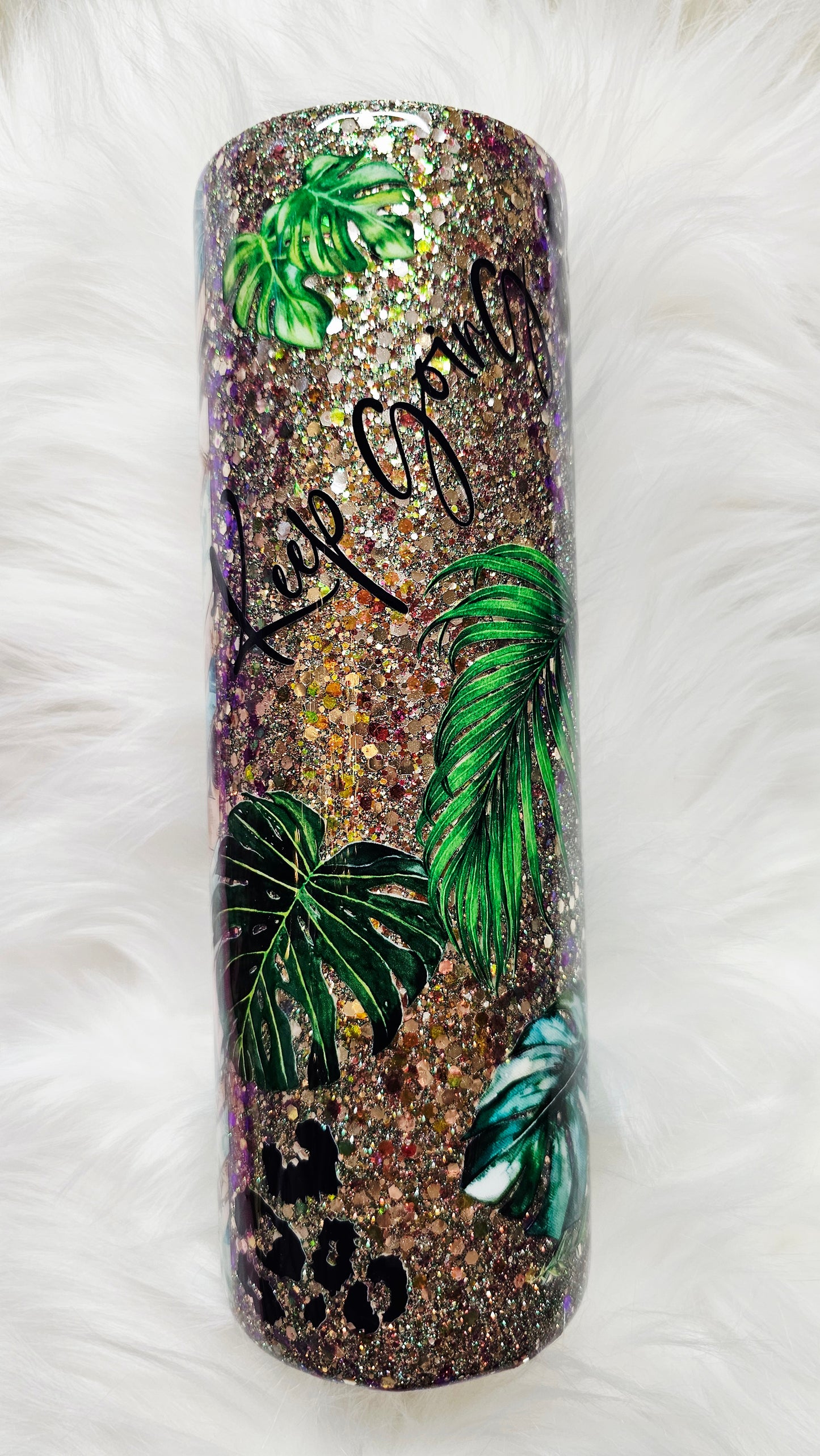 30oz 'Keep Going' Monstera Epoxy Tumbler