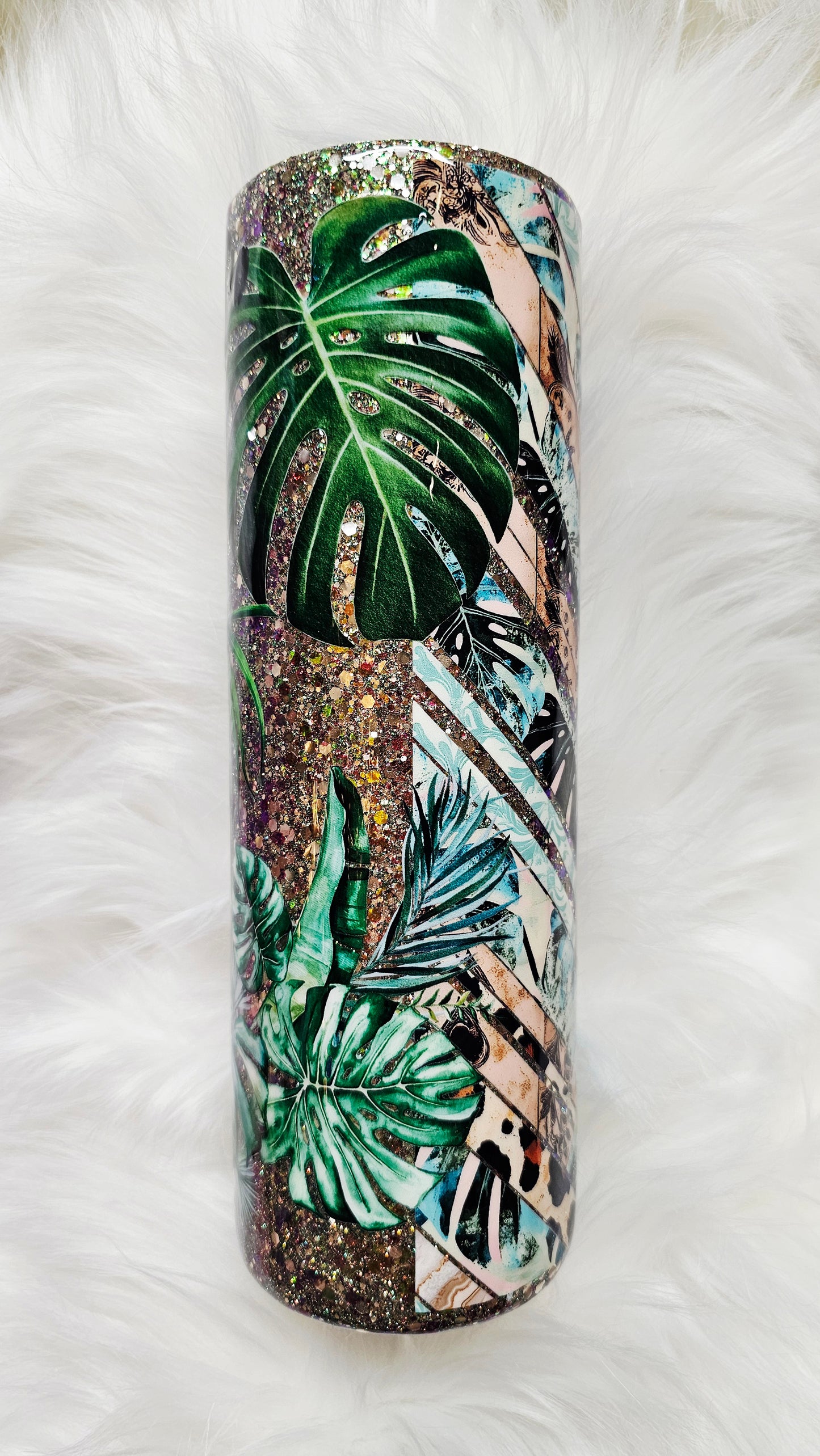 30oz 'Keep Going' Monstera Epoxy Tumbler